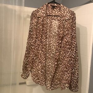 Animal print button up